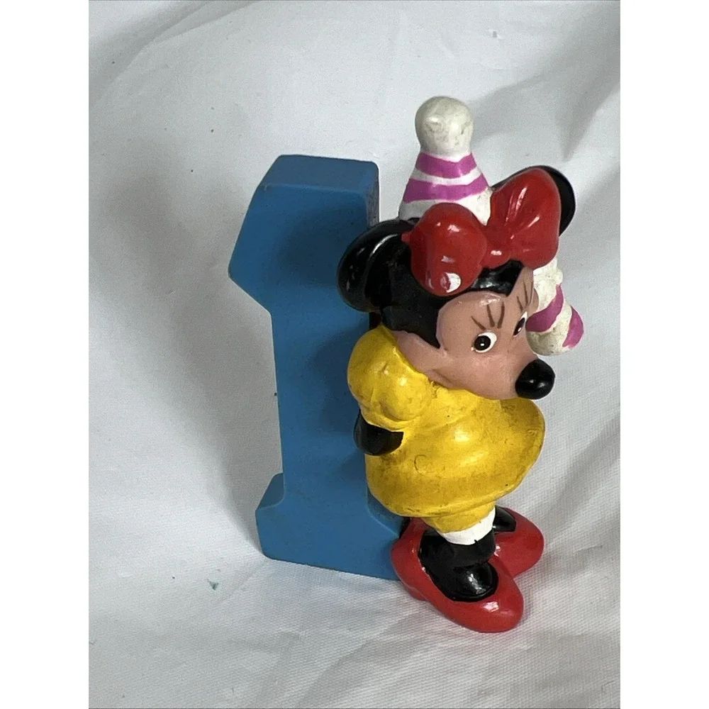 Vintage 1980's Disney Minnie Mouse 1st‎ Birthday No. 1 cake topper PVC Figure 2